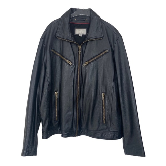 Wilson’s Leather M. Julian Mens Vintage Heavy Leather Biker Jacket Dragon Patch - Picture 2 of 10